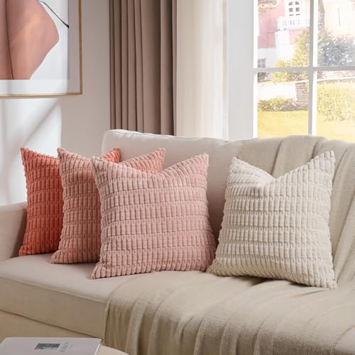 Fancy Homi 4 Packs Boho Blush Pink Small Decorative Throw