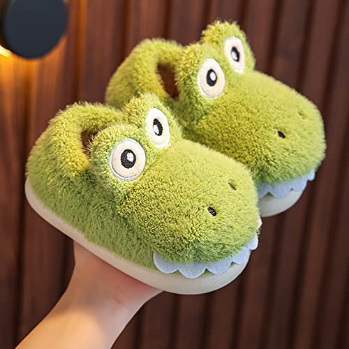 Pantufas de casa para meninos com salto quente para crianças forradas no inverno para casa infantil