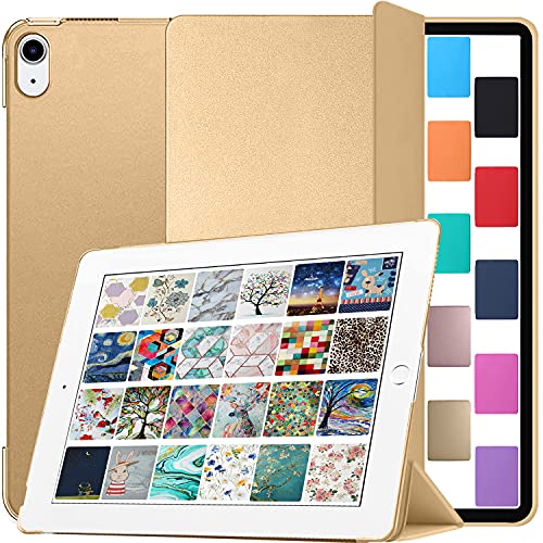 Image of DuraSafe Cases for iPad PRO 11 Inch 2018 1 Gen [ PRO 11 1st ] A1980 A1934 A2013 A1979 MTXN2HN /A MTXP2HN /A MTXR2HN /A MTXQ2HN /A MTXT2HN /A MTXU2HN /AiPad Cover with Translucent Frosted Hard Back - Gold
