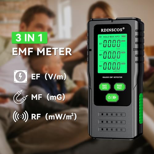 Misuratore EMF, Ricaricabile Rilevatore di Radiazioni EMF Digitale Elettromagnetico Campo Rivelatore Misuratore di Radiazioni Elettromagnetiche con Display LCD per L'home Office - 2