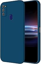 HONLEN Hülle für Samsung Galaxy M21 / Galaxy M30s Schutzhülle Case, (6.4" Inches) Liquid TPU Silicone Handyhülle mit Fallschutz Silikon Cover Saphirblau