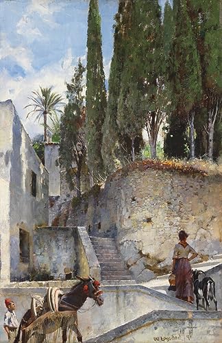 Toile modern peinture les ruelles de Naples par William Logsdail 60x90cm