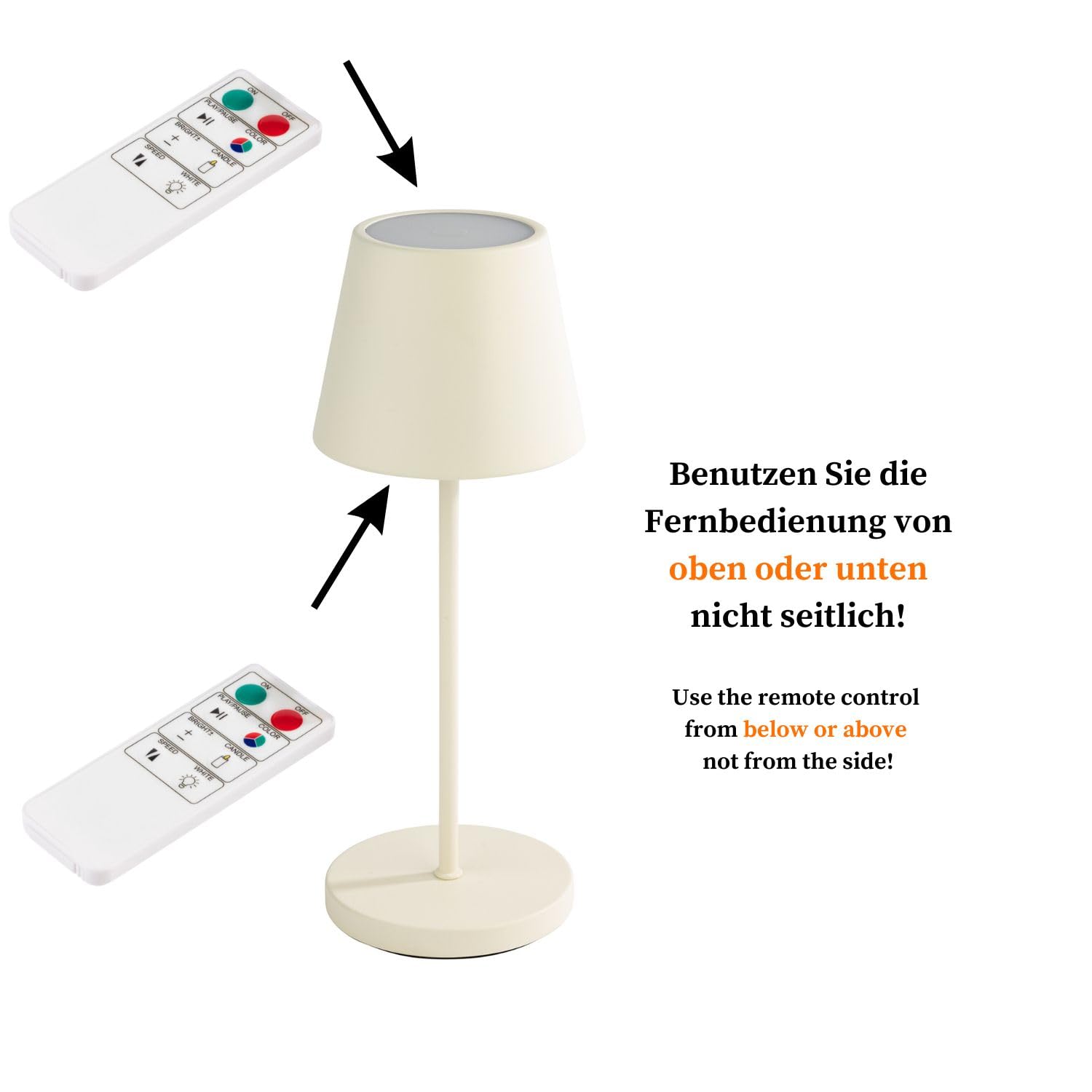 APS 17000 "MERLE" Kabellose USB-C Tischleuchte, Fartemperatur und Helligkeit einstellbar, spritzwasssergeschützt IP 54, inkl. Dockinstation und Fernbedienung