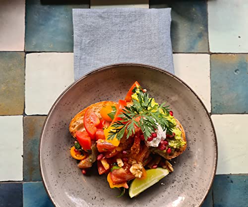 Marc Oliver Linen Cloth Napkins Mid-Grey. Set Of 4, 20" X 20" Stonewashed, Sewn Hem, Washable Reusable Eco-Friendly Linen Napkin For Everyday & Entertaining Dinner Table, Farmhouse, Kitchen, Wedding #TOP4