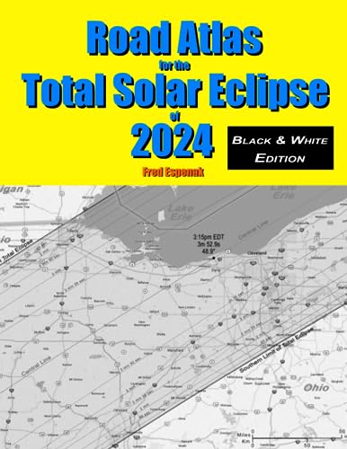 Road atlas for the total solar eclipse of 2024