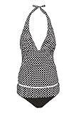 Neckholder La-V Damen Tankini Zweiteilig gepunktet braun/Größe XL/42