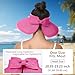 Sun Hats Visor for Women, UV UPF Straw Beach Hat Foldable Wide Brim Ponytail Summer Hats Packable Travel (Bowknot Rose)
