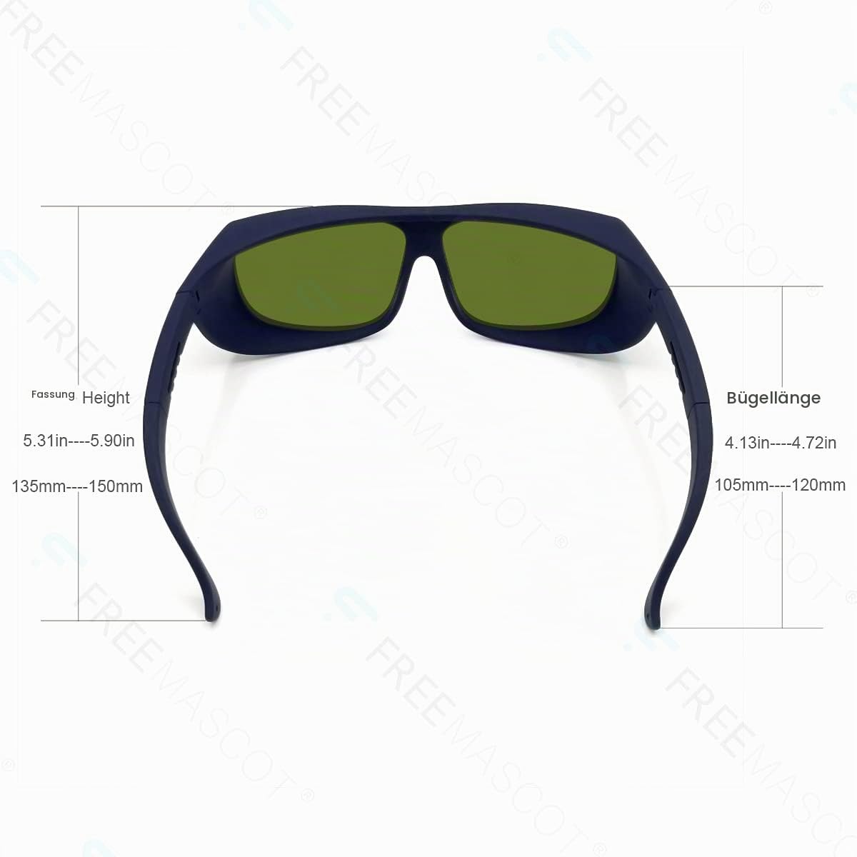FREEMASCOT OD 8+ 190nm-450nm / 800nm-1100nm Wellenlänge Professionelle Laserschutzbrille für 405nm, 450nm, 980nm, 1064nm Laser