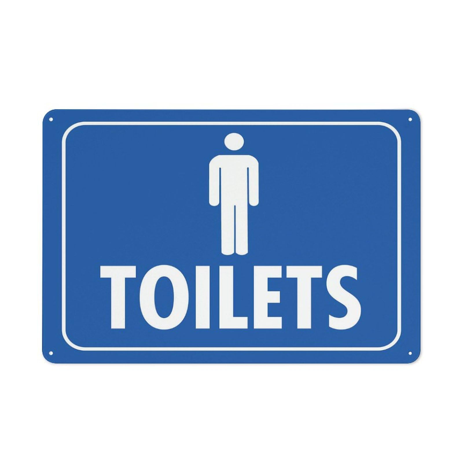 Male Toilet Blue Sign 12X8 Inches Metal Aluminum Signs, Weather Resistant, Weatherproof, Indoor Or Outdoor