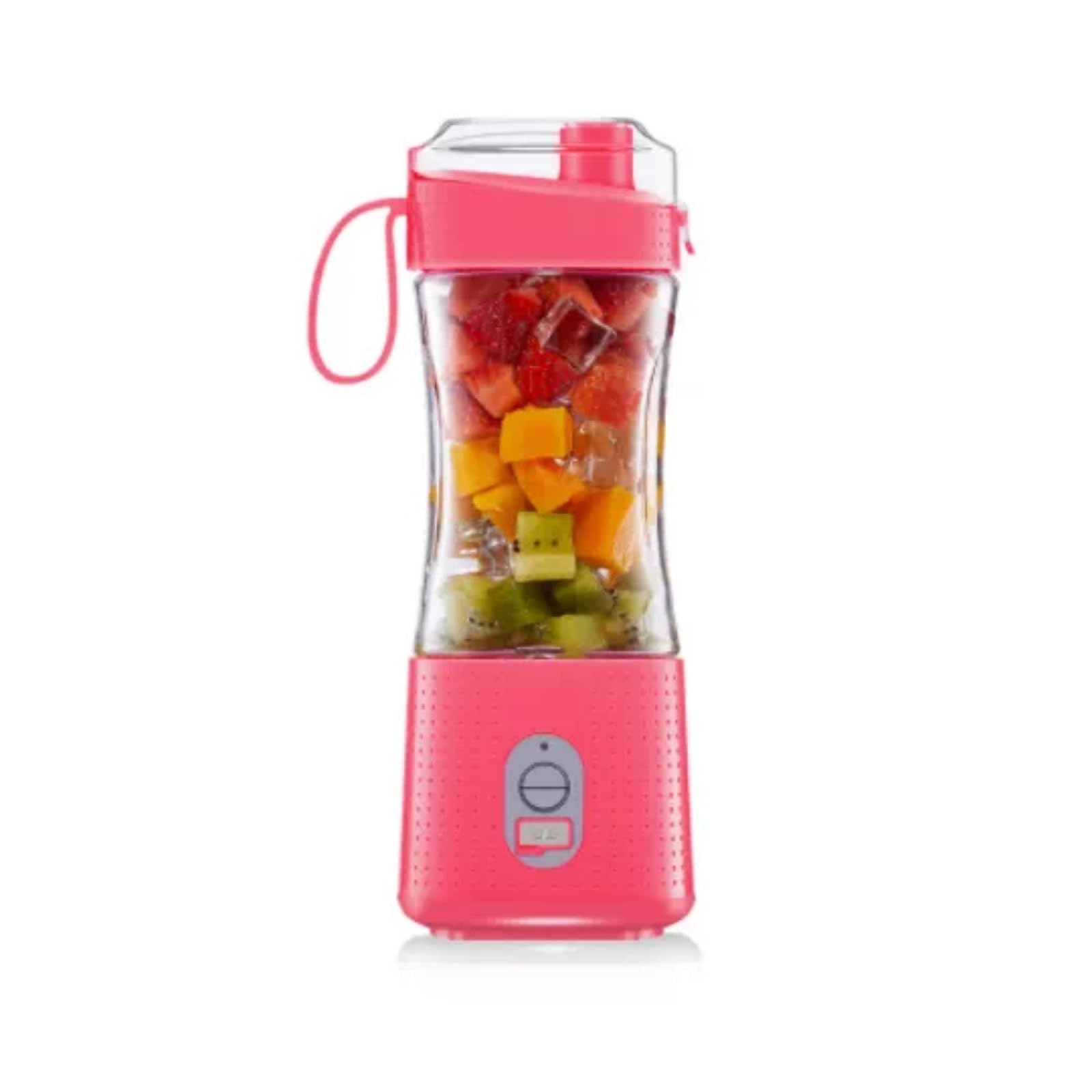 Potężny plastikowy przenośny blender z wylewką łyk ładowalna przenośna sokowirówka do smoothie lód blending sok 380 ml kompaktowy (rot)