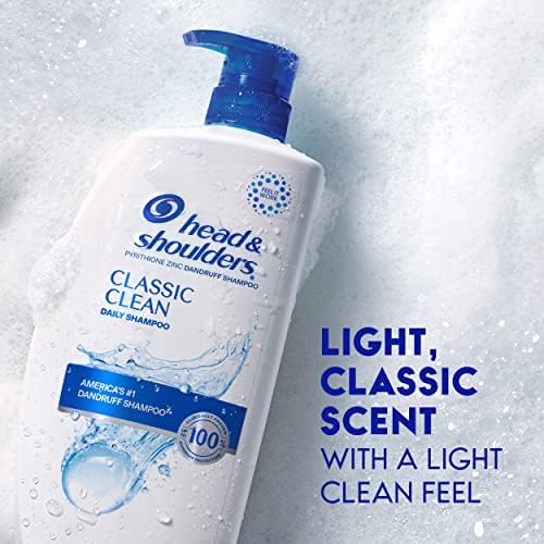 Head & Shoulders Anti-Dandruff Shampoo, 1% Pyrithione Zinc, Flake Control, Classic Clean, Moisturizing, Daily Use, Fresh Scent, 835 mL