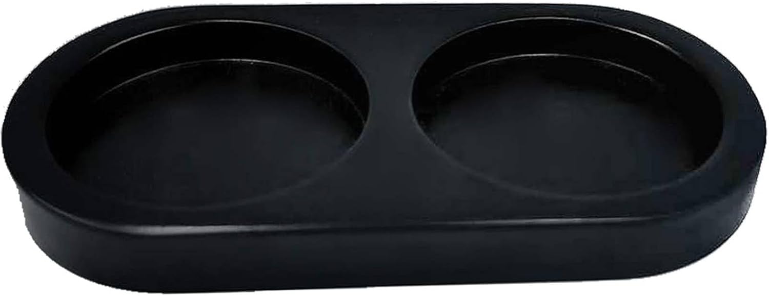 WOHENI Salt & Pepper Mill Tray, Black Real Wood Tray