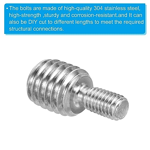PATIKIL M5x10mm to M10x10mm Double End Threaded Stud Screw Bolt - Image 4
