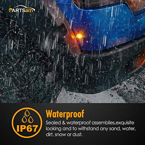 Partsam 2Pcs 3/4" Mini Amber Led Marker Clearance Light Turn Signal Light Air Dam Lights, 3 Wires, 12V #TOP4