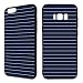 Produktbild Premium Handyhülle Streifen aus Silikon | Muster Rosa Pink Türkis Hellblau Dunkelblau Navy Weiß, Hüllendesign:Design 2 | Silikon Schwarz, Kompatibel mit Handy:Apple iPhone XS