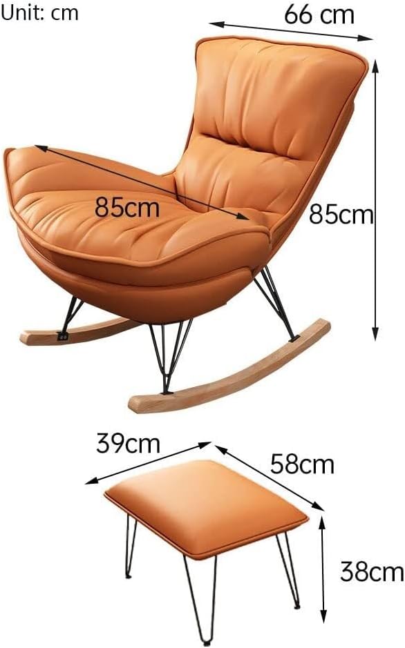 Glider Rocker Chair with Ottoman, Rocking Armchair, Single Sofa Lazy Leisure Recliner Living Room Nap Balcony Single-Seat Sofa Chair, for/Indoor/Living Room/Bedroom