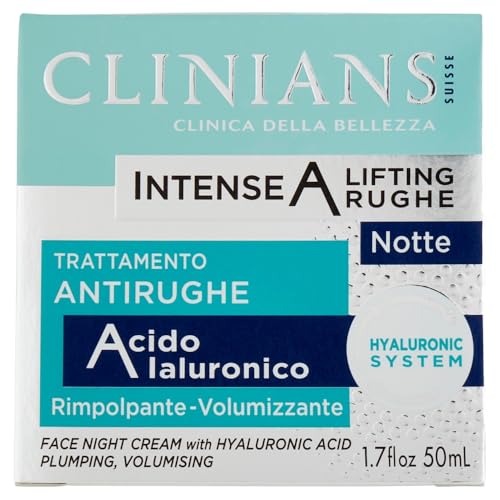 CLINIANS | Intense A Lifting Rughe Trattamento Notte Antirughe, Dermatologicamente Testato, Made in Italy, 50 ml