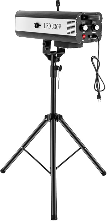 330W LED Follow Spot Light with Stand, Multi-Color Adjustable Aperture DJ WashLight for Party Disco Wedding Birthdays Christmas Party Show Spot Focused Lamp 330W