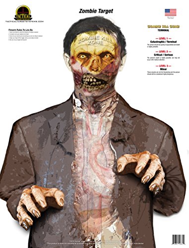 Tactical Target Systems LLC - Self Defense Color Zombie Target Pad (25 Pack) 19" x 25" | Paper Shooting Targets | Anatomy Silhouette Target | Gun | Rifle | Pistol | BB Gun | Air Rifle | Crossbows