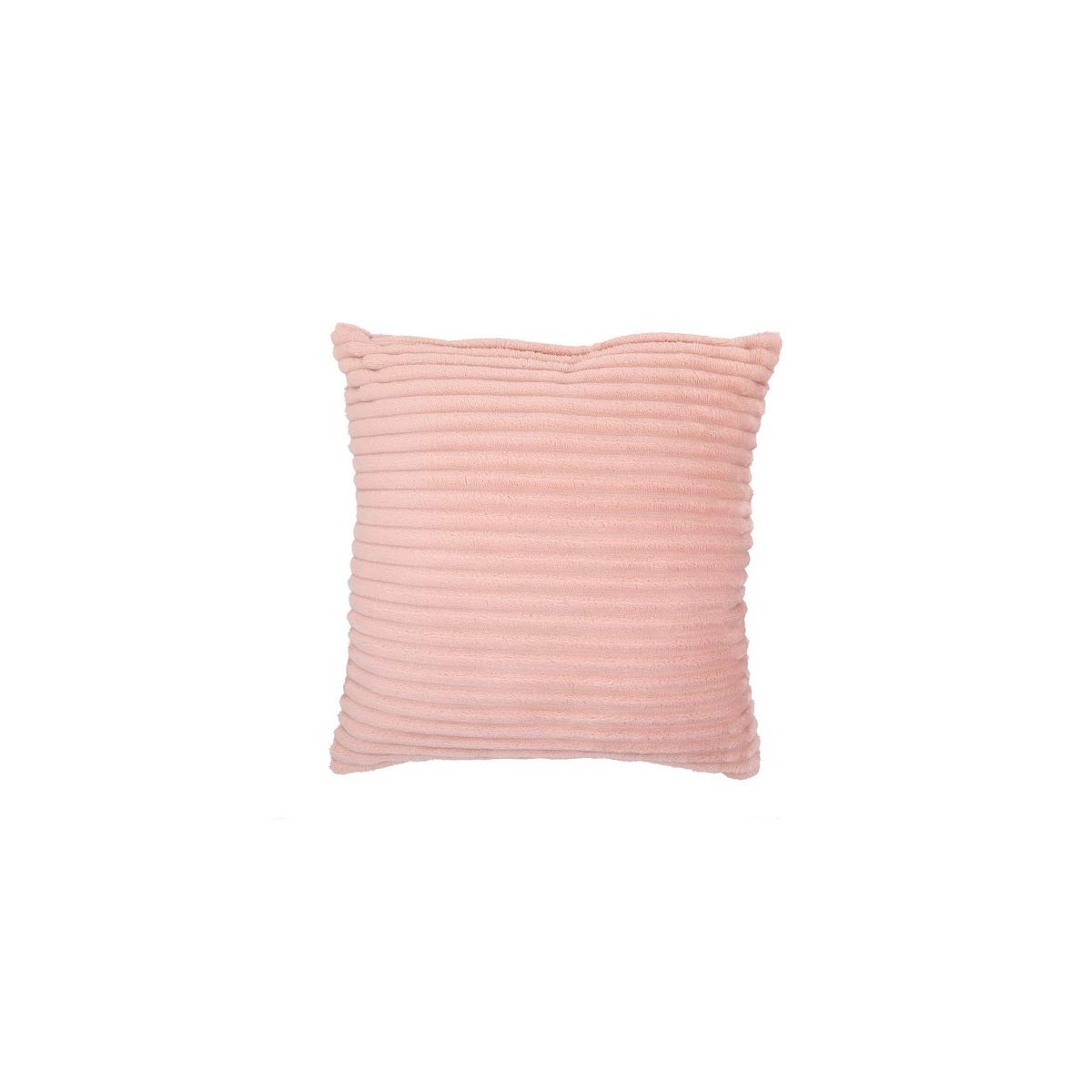 Coussin velours rose 45x45 cm COJIN coton rayé housse décoration canapé salon moderne