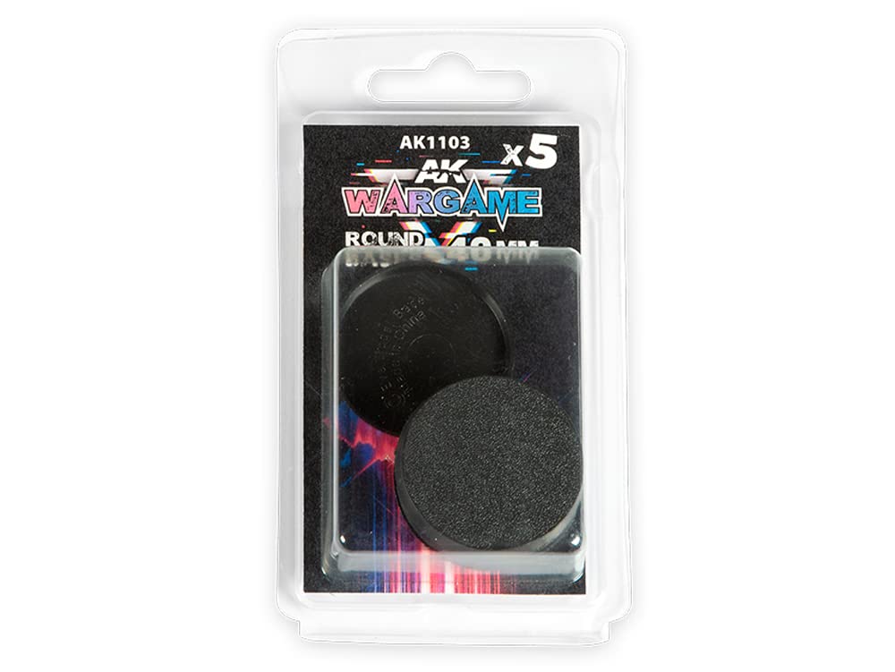 AK-Interactive Plastic Wargame Bases Round Base 40mm (5pcs)