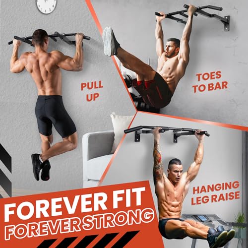 Yes4All Multi-Grip Wall Mount Pull-Up Bar, 16 Inches & 24 Inches Reversible Stud and Wall Compatibility Mounted Pull Up Bar Design, Solid Construction Strength Training - image 6