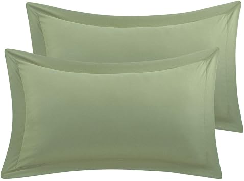 PiccoCasa Pillow Shams Double Brushed Microfiber, 2 Packs Pillowcases with Envelope Closure,Soft and Comfortable Pillowcases Sage 50 x 75cm