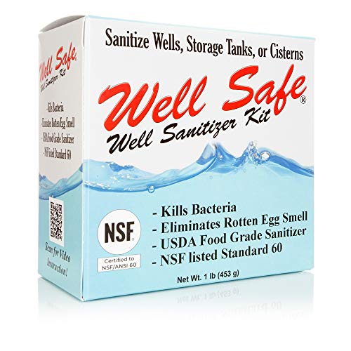 Comparison: Best Sulfur Filter For Well Water 11 WELL SAFE Well Sanitizer Kit - Water Purification for Wells, Storage Tanks & Cisterns - Improves Well Water Smell and Taste - Easy to Use - USDA Food Grade Sanitizer and Well Water Treatment