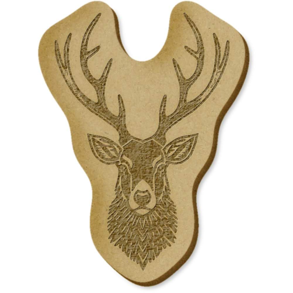 6 x 'Magestic Stag Head' MDF Craft Embellishments (EB00029869)