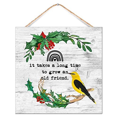 Cadeau d'intérieur décoration murale en bois avec citation amitié vintage cottage