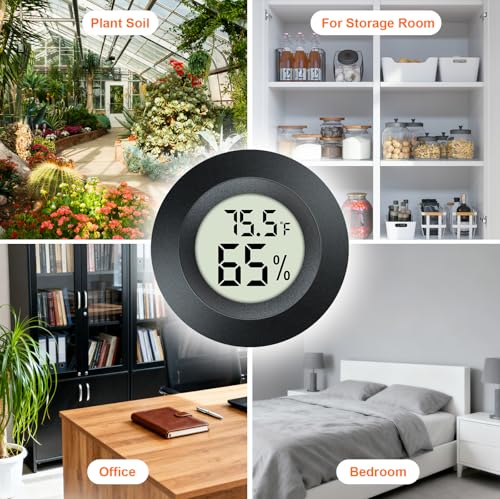 2 Pack Hygrometer Thermometer Mini Digital LCD Monitor Indoor/Outdoor Humidity Meter Gauge Temperature for Humidifiers Dehumidifiers Greenhouse Reptile Humidor Fahrenheit/Celsius(℉/℃) by QPEUIM - Image 6