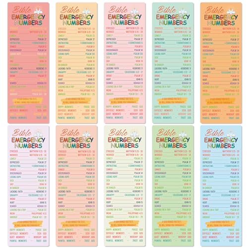 Celavoy Bible Emergency Numbers Bookmark - 100 Pcs Christian Verse