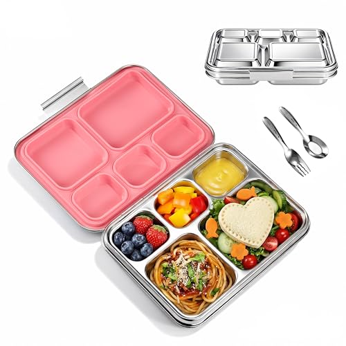 Stainless Steel Bento Lunch Box 7+ Kids & Adults, Leak-Proof