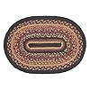 VHC Brands Heritage Farms Dining Table Placemat Braided Jute Oval Red Black Tan 10×16