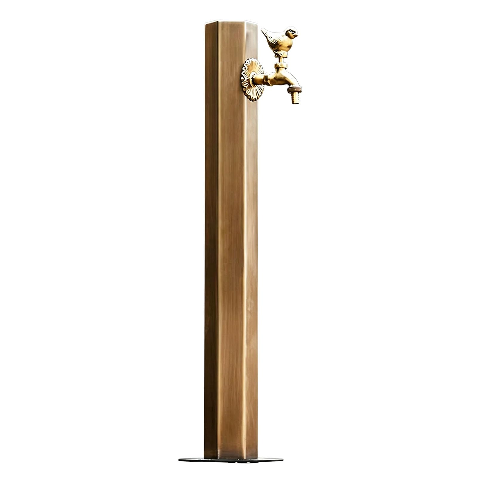Junvstor Side Inlet Frost-Free Hydrant, Outdoor Faucet Floor-Mounted Water Column Dispenser, Freestanding Water Post Decorative Fountain With Faucet Standing Outdoor Spigot(,86Cm/33.7In,Style 1)