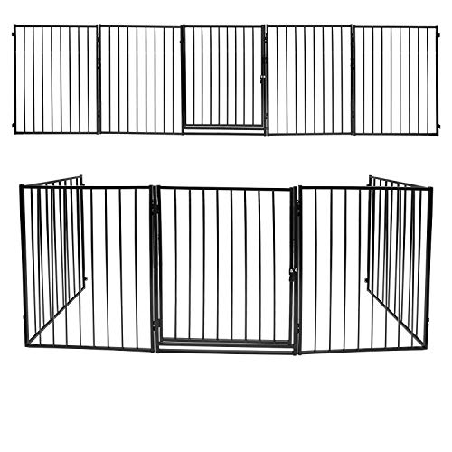 Daromigo Kaminschutzgitter, 304 cm Metall Absperrgitter mit Tür,...