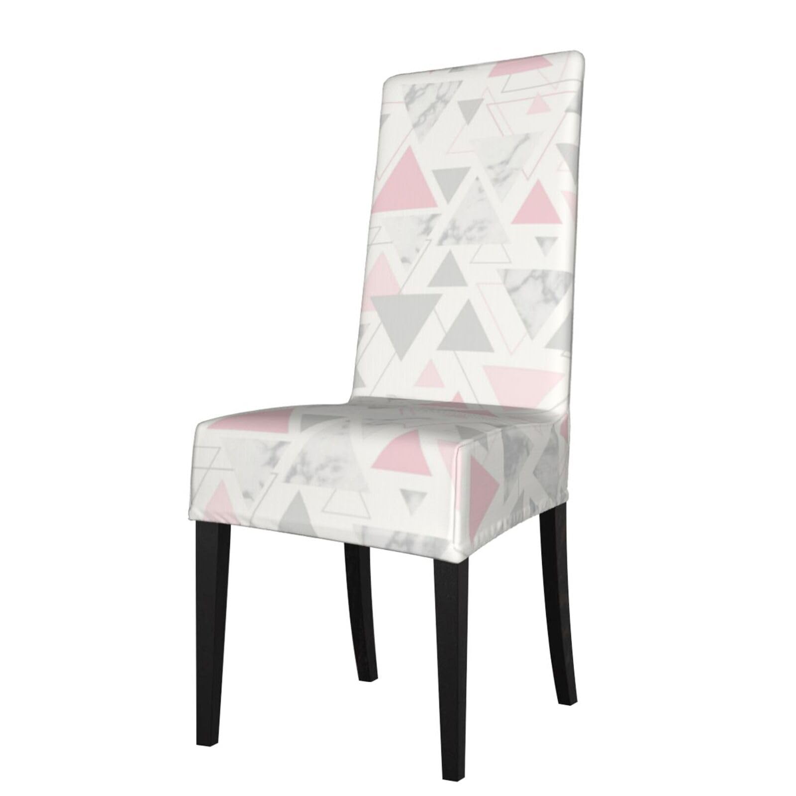 LKYMOH Pink Grey Silver Geometric Triangle Marble, Chair Covers Stretch Chair Slipcovers for Dining Room, for Party Pet Protection Universal Fit Soft Polyester