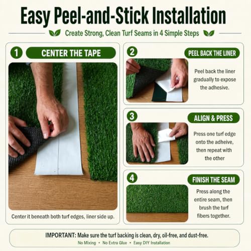 Image of Artificial Grass Tape 12 inch x 33', Turf Adhesive for Seaming Synthetic Turf, Green