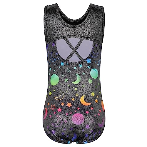 XFGIRLS Gymnastics Leotards for Toddler Girls Sleeveless Unitards Active Sparkly Dancewear Bodysuits Tumbling Outfit 5-6 Years