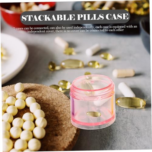 DECHOUS Stapelbarer Medikamentenbehälter Aus Wochenbehälter Mit Mehreren Fächern Für Reisen Und Tägliche Medikamenteneinnahme