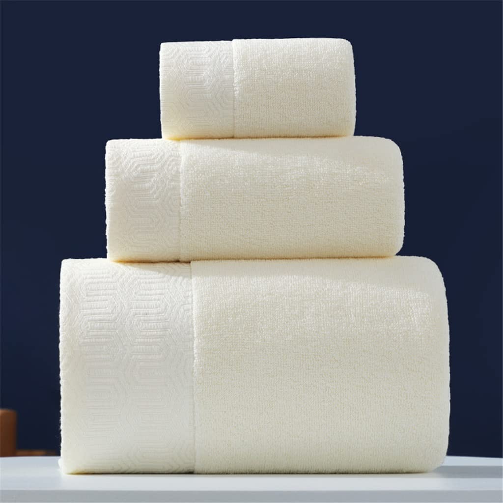 Solid Color Bath Towel Set 1 Large Bath Towels 1 Hand Towels 1 Face Towels Soft Absorbent Bathroom