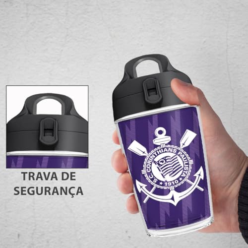 Garrafa de Água Corinthians, 360 ml, Plástico