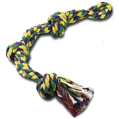 RIO Direct Dog Rope Toys for Strong Dogs Large dogs, Sturdy 3-Knots Rope Tug, Tough Dog Chew Toy - Extra Durable - Nearly Indestructible - Washable, for Large Breeds Big Dogs