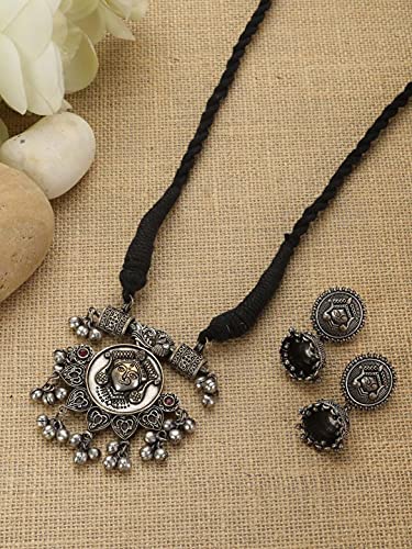Ghungroo Silver Plated Temple Jewellery Set, Traditional Charm