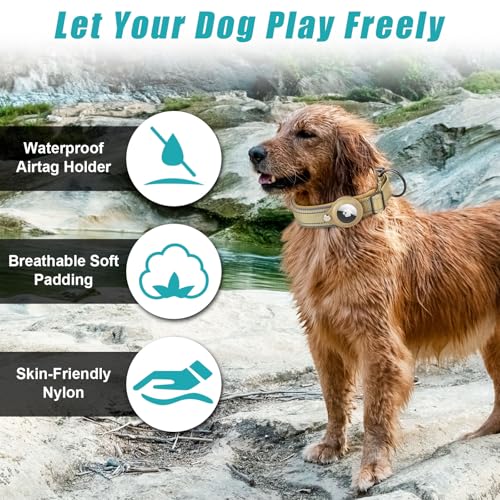 Boloshine Airtag Dog Collar, Adjustable Reflective Nylon Dog Collar - Image 2