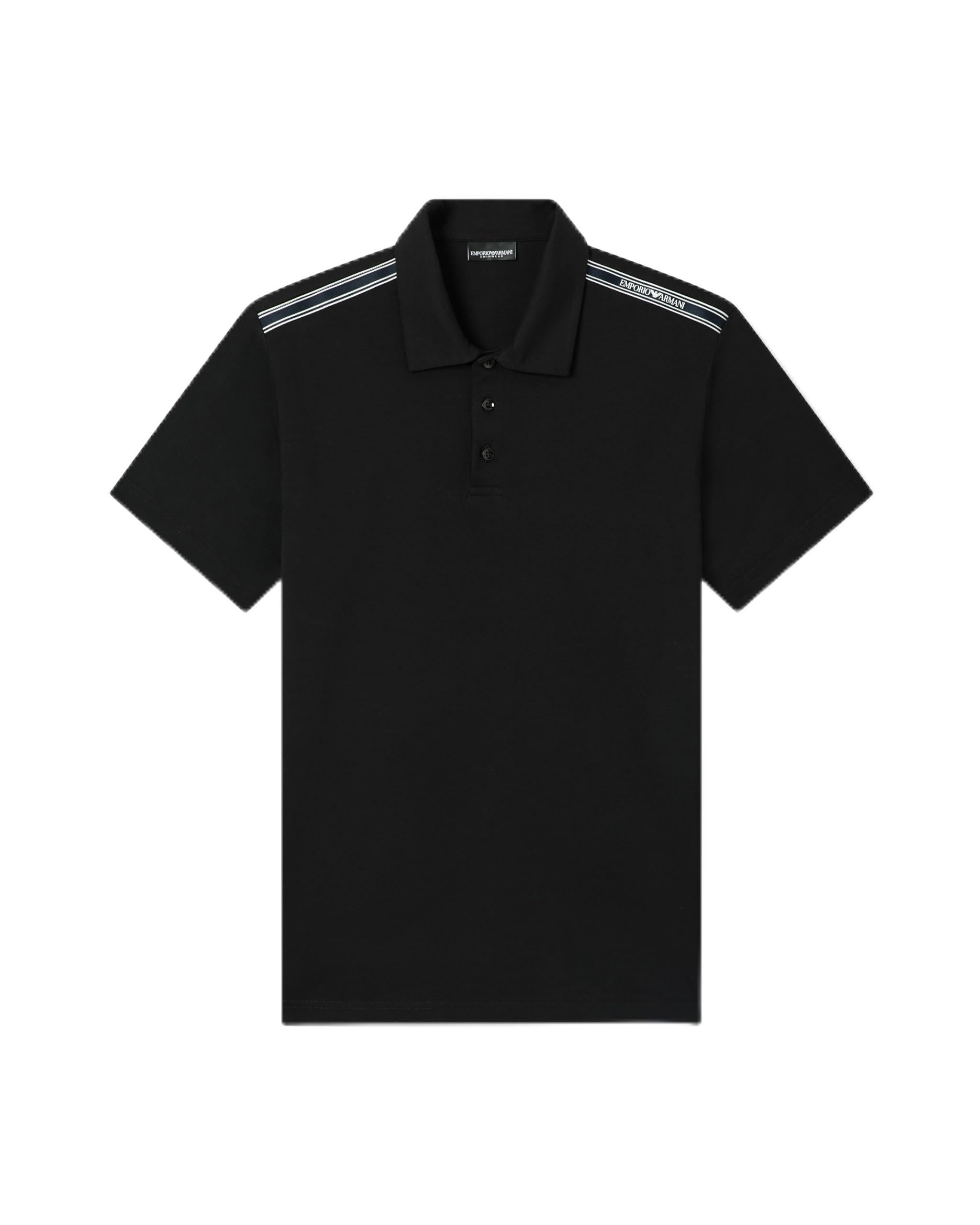 Emporio Armani Men's LOGOTAPE Polo Black M
