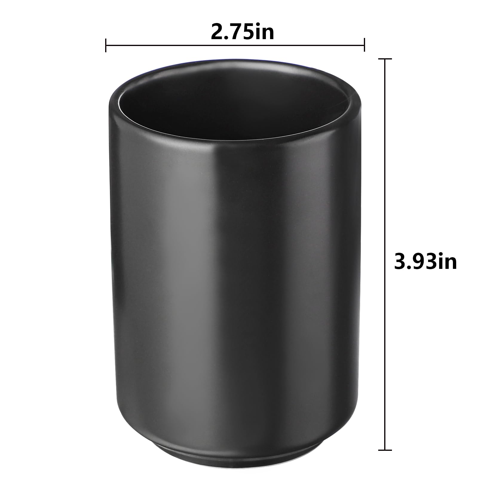 2 Stück Teetassen Keramik Kaffeebecher Ohne Henkel 240 ml Becher für grünen Tee Kaffeemomente (Schwarz)
