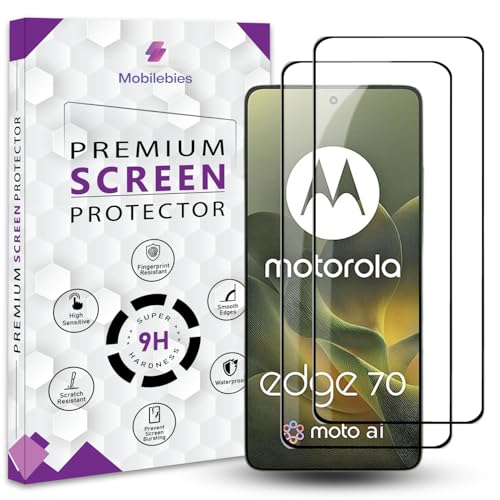 Image of Premium Tempered Glass Screen Protector Guard For Motorola Edge 70 5G (6.7 Inch, Pack of 2) | Edge to Edge Coverage With Easy to installation kit