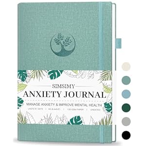 Mental Health & Anxiety Journal, 91 Days Mood Tracker Journal for Mindfulness, Self Care & Stress Relief, Guided CBT Journal with Mental Health Coloring Book Pages & Dream Diary to Record, Wellness Gifts for Women Men