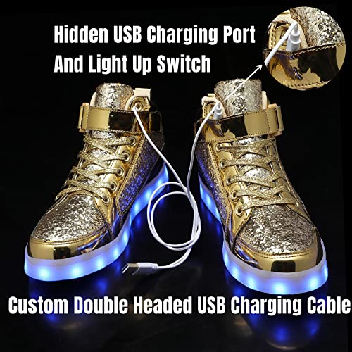 Image of IGxx LED Light Up Shoes for Men USB Recharging High Top LED Sneakers Women Kids